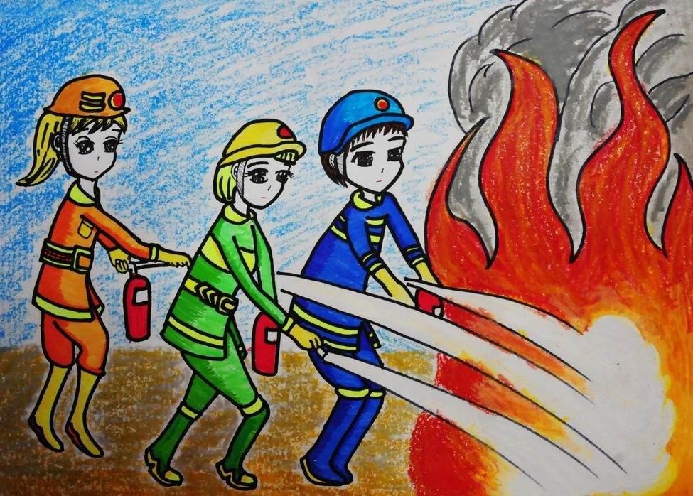 消防员灭火简笔画 消防员灭火简笔画儿童画