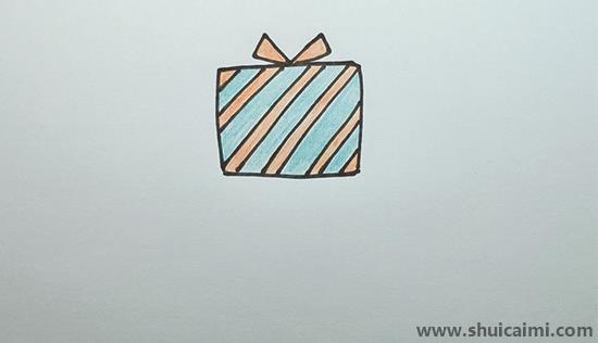 礼盒儿童画怎么画 礼盒简笔画步骤