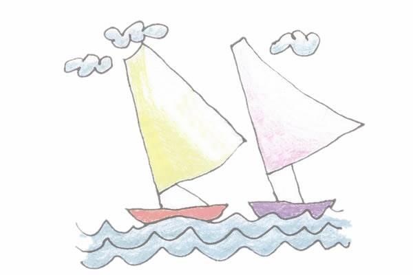 帆船简笔画 帆船简笔画带颜色