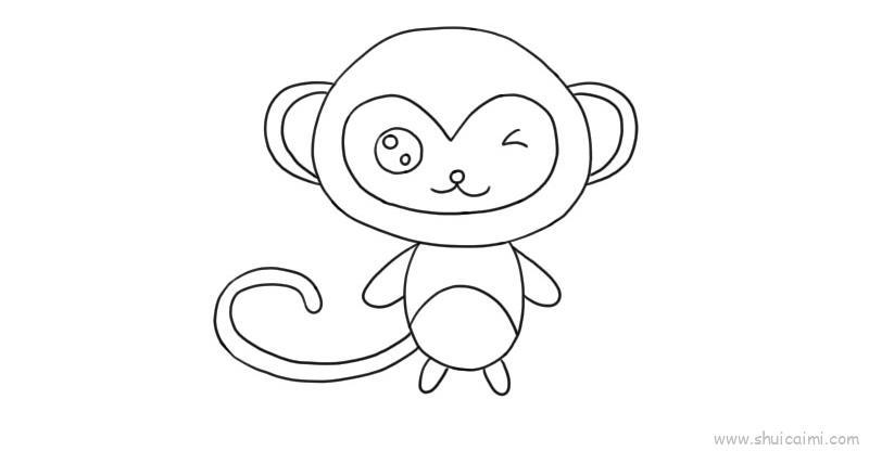 小猴子儿童画怎么画 小猴子简笔画画法