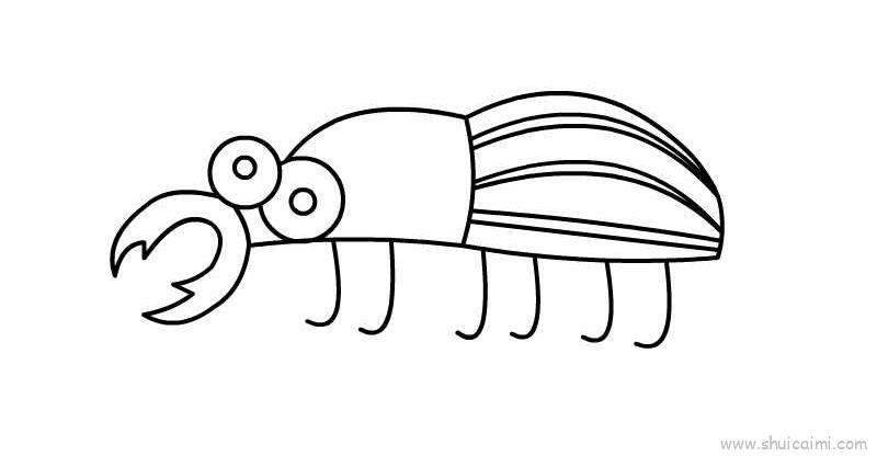 甲虫儿童画怎么画 甲虫简笔画图片