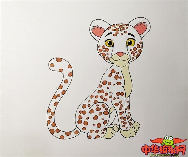 豹子怎么画 豹子简笔画图片带颜色