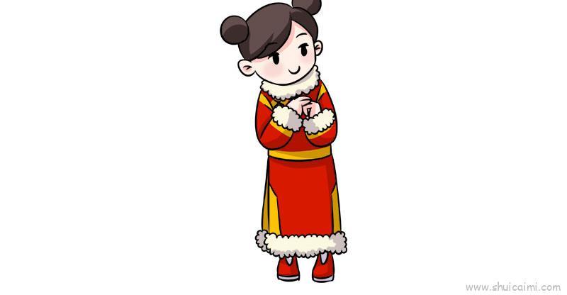 过年娃娃儿童画怎么画 过年娃娃简笔画顺序