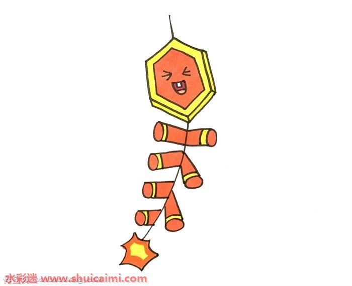 鞭炮怎么画 鞭炮简笔画漂亮卡通