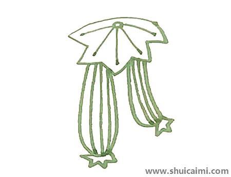 带藤的丝瓜儿童简笔画