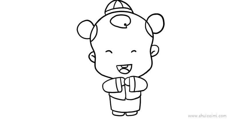 拜年儿童画怎么画 拜年简笔画顺序