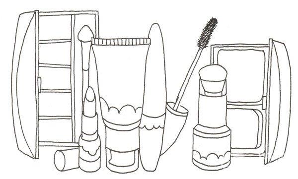 化妆品套装的简笔画怎么画 化妆品套装的简笔画图片大全