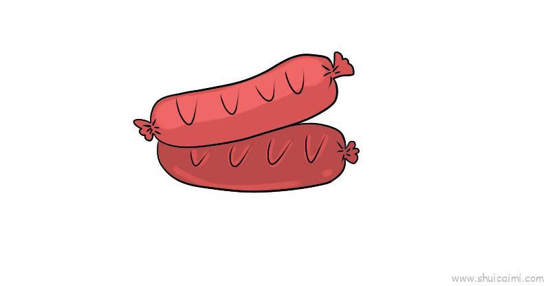 热狗儿童画怎么画 热狗简笔画步骤