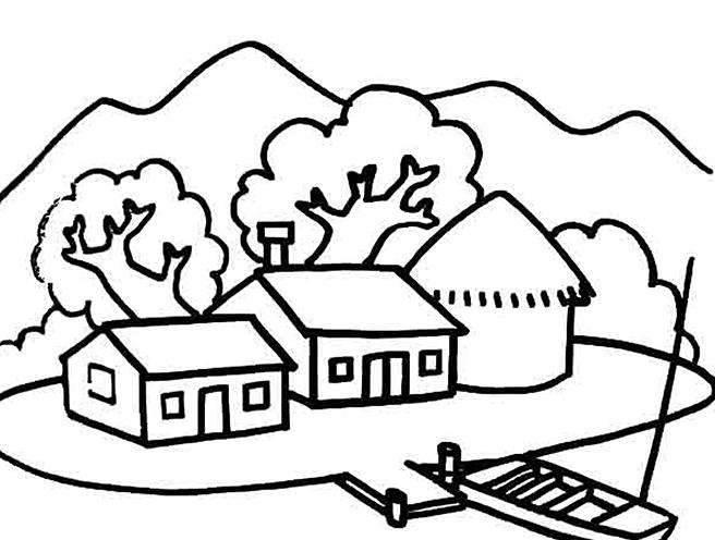 家乡简笔画 美丽的家乡简笔画