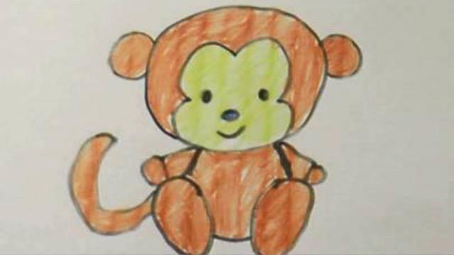 猴简笔画 狗简笔画彩色