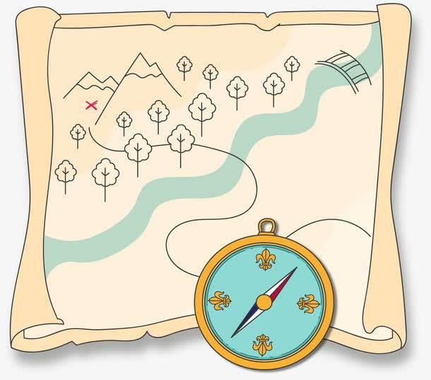 藏宝图简笔画 地图藏宝图简笔画