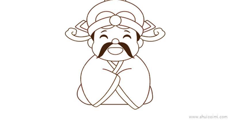 灶王爷儿童画怎么画 灶王爷简笔画画法