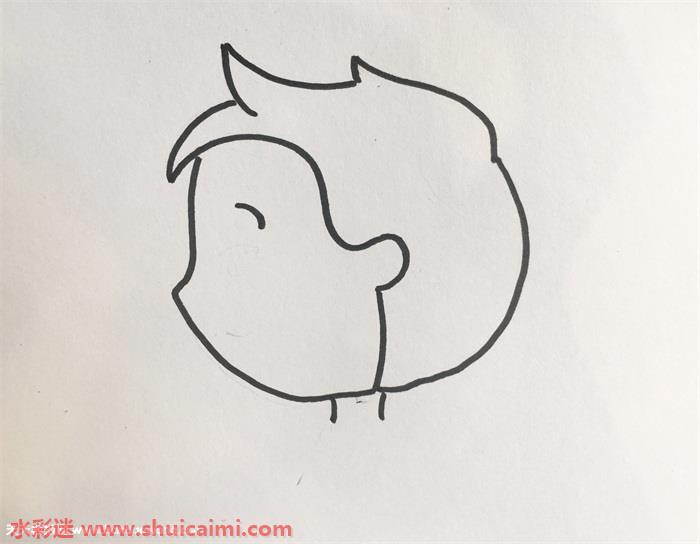 男生侧脸怎么画 男生侧脸简笔画图片大全彩色