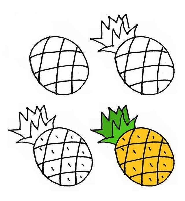 菠萝简笔画 菠萝简笔画法