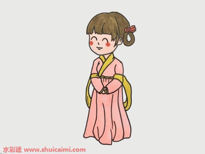 古代女子怎么画 古代女子简笔画简单彩色