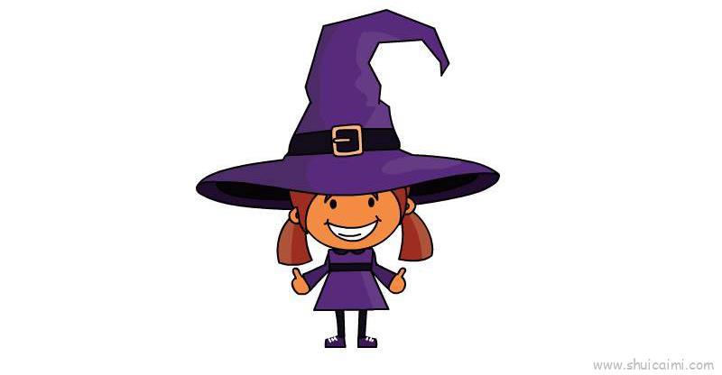小魔女儿童画怎么画 小魔女简笔画简单