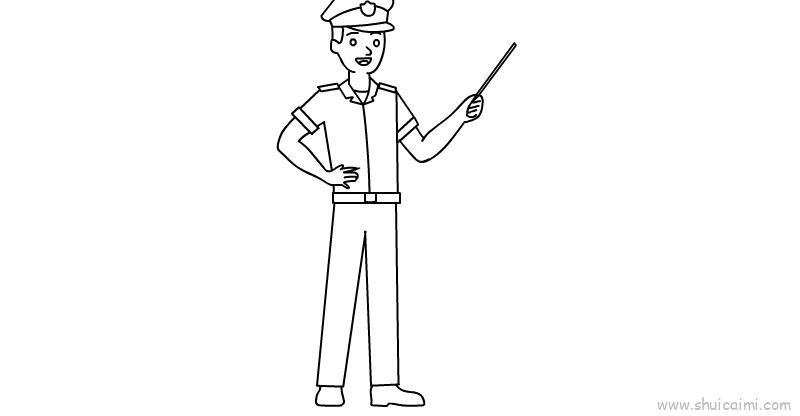 警察儿童画怎么画 警察简笔画好看