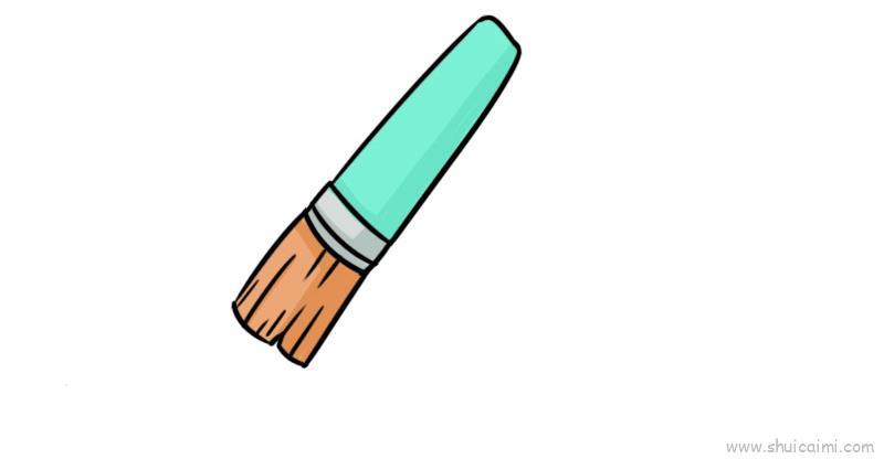 散粉刷儿童画怎么画 散粉刷简笔画步骤