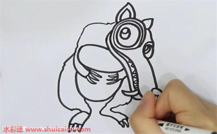 冰河世纪松鼠怎么画 冰河世纪松鼠简笔画彩色