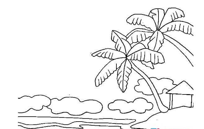 大海简笔画 大海简笔画图片彩色