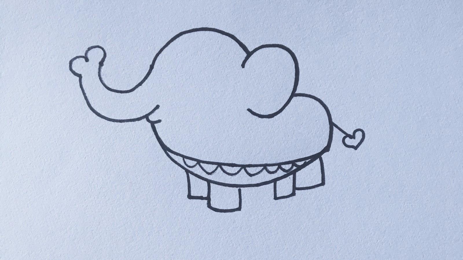 大象简笔画怎么画 大象简笔画步骤