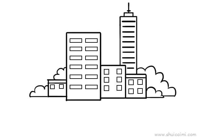 高楼大厦儿童画怎么画 高楼大厦简笔画画法