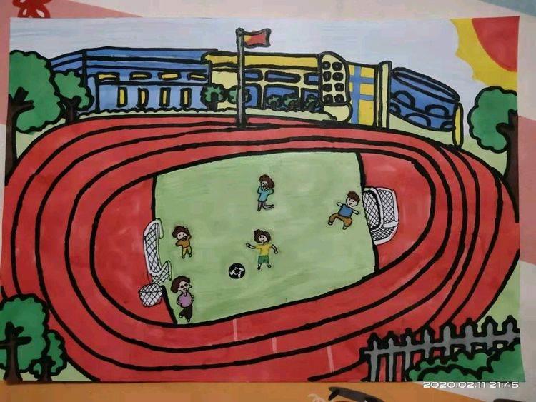 学校的简笔画 小学生画学校的简笔画