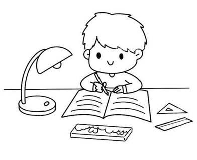 写作业简笔画 写作业简笔画 小男孩