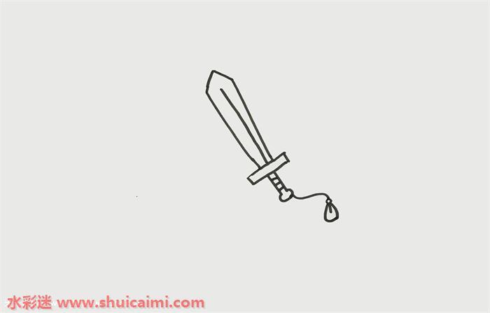 一柄剑怎么画?图解剑简笔画教程