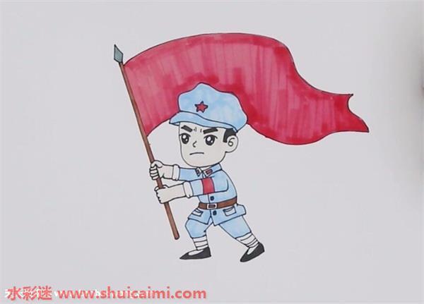 红色革命烈士怎么画 红色革命烈士简笔画彩色