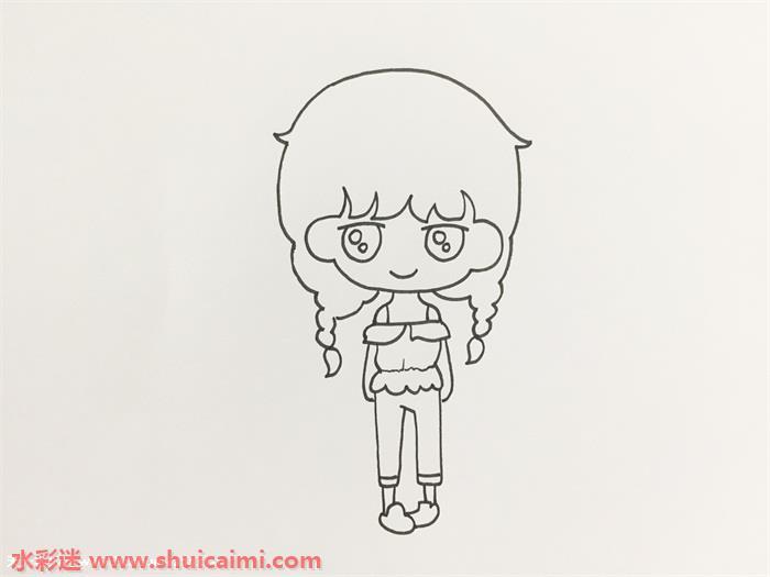 女孩怎么画 女孩简笔画步骤图