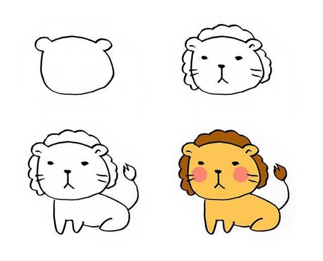 狮子简笔画 狮子简笔画图片彩色