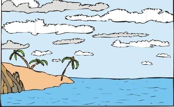 大海简笔画 大海简笔画图片彩色
