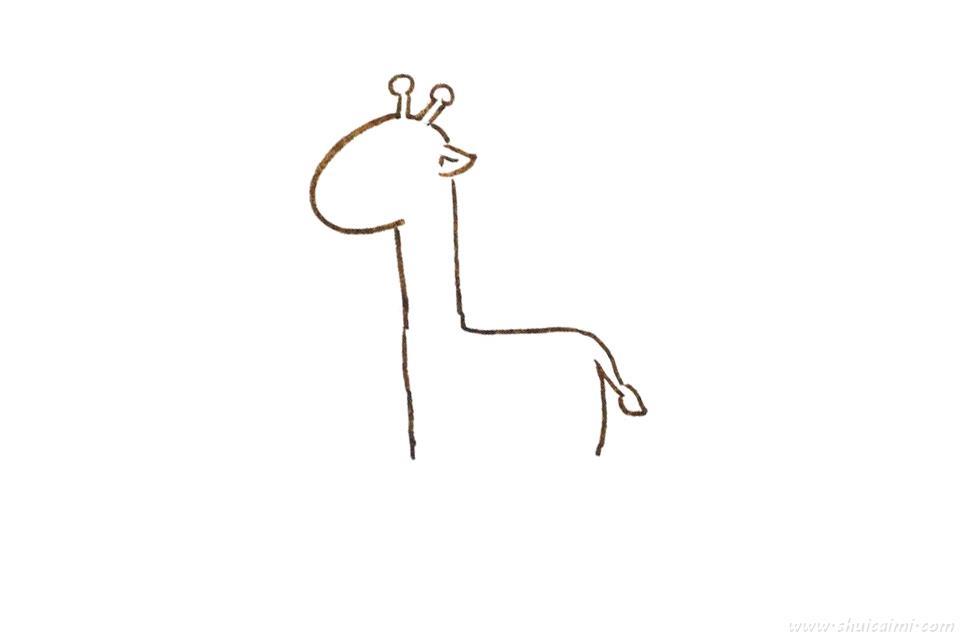 长颈鹿怎么画 长颈鹿简笔画步骤