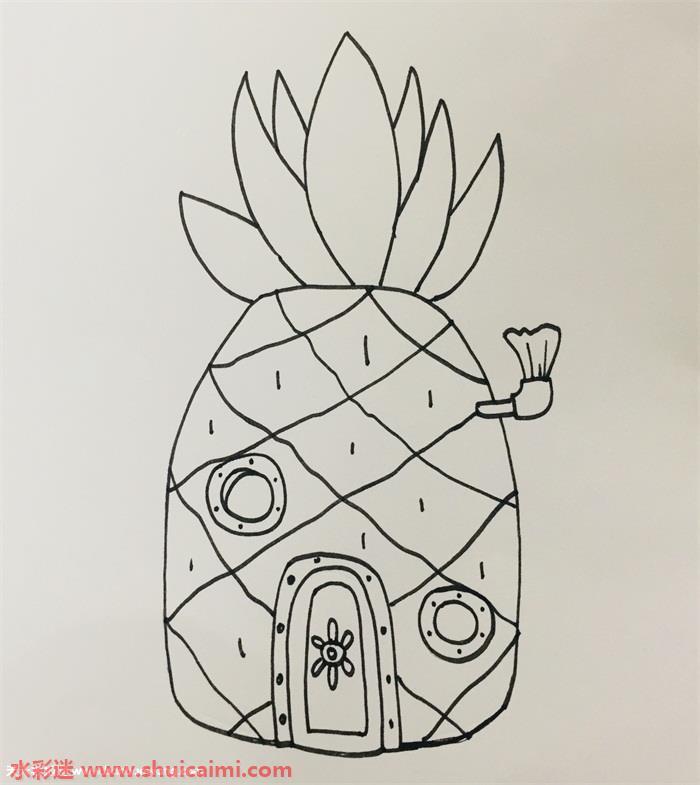 海绵宝宝菠萝屋怎么画 ,海绵宝宝菠萝屋简笔画详细教程