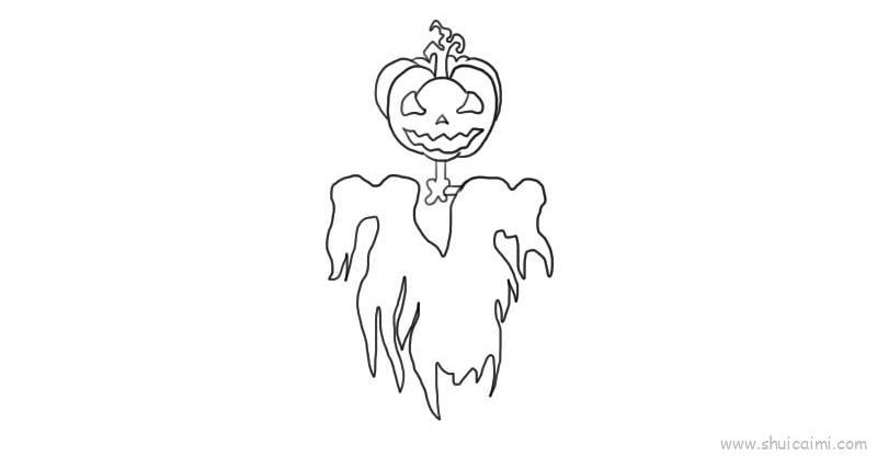 南瓜稻草人儿童画怎么画 南瓜稻草人简笔画简单又好看