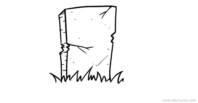 石碑儿童画怎么画 石碑简笔画顺序