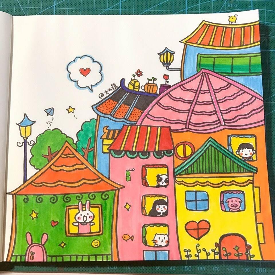 房子简笔画图片带颜色 农村房子简笔画图片带颜色