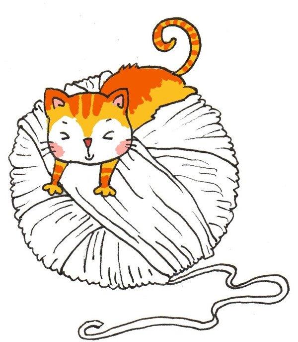 猫咪和线团的简笔画怎么画 猫咪和线团的简笔画好看