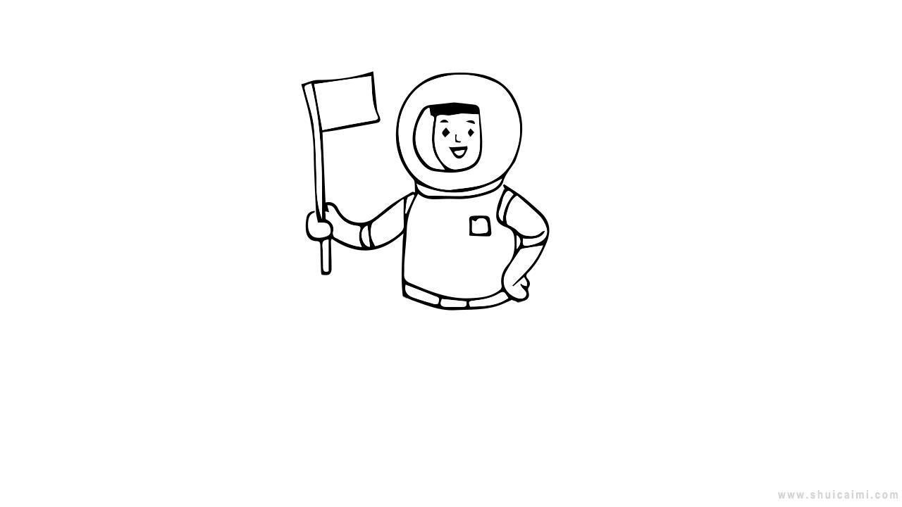 航天员简笔画怎么画 航天员简笔画步骤