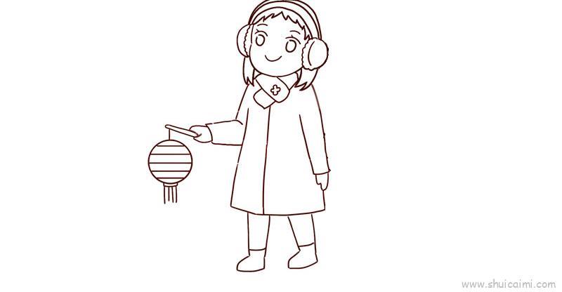 元宵节小女孩儿童画怎么画 元宵节小女孩简笔画画法