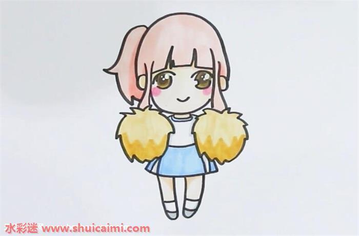 拉拉队女孩怎么画 拉拉队女孩简笔画图片大全带颜色