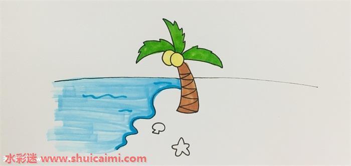沙滩怎么画 沙滩简笔画画法
