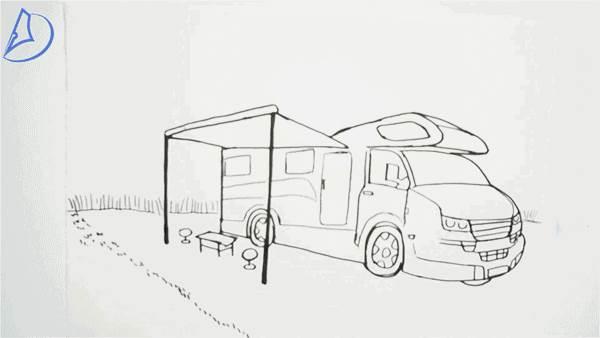 房车简笔画 消防车简笔画