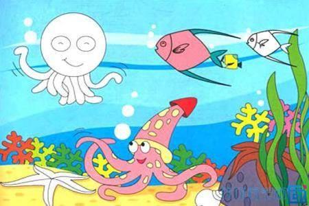 大海简笔画 大海简笔画图片彩色