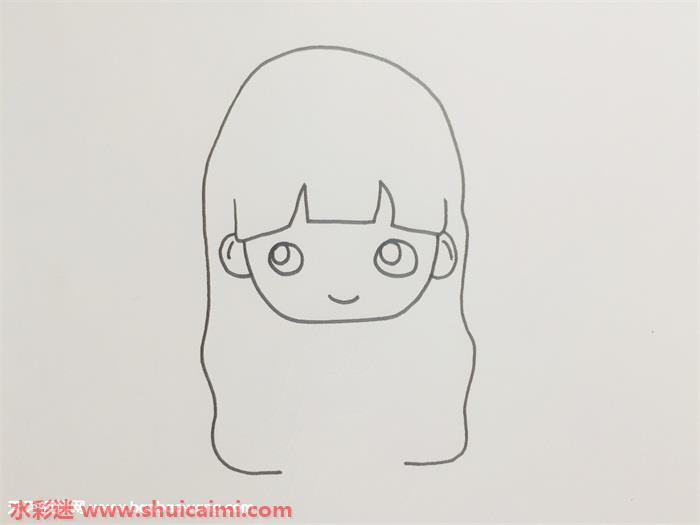 全身人物长发女生怎么画 长发女生简笔画步骤图
