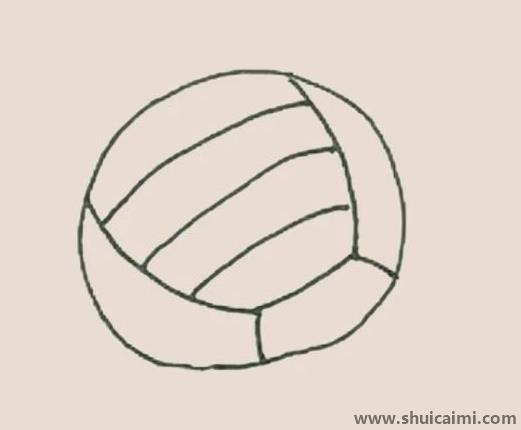 排球涂色儿童简笔画