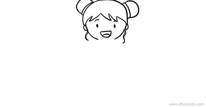 小女孩儿童画怎么画 小女孩简笔画图片