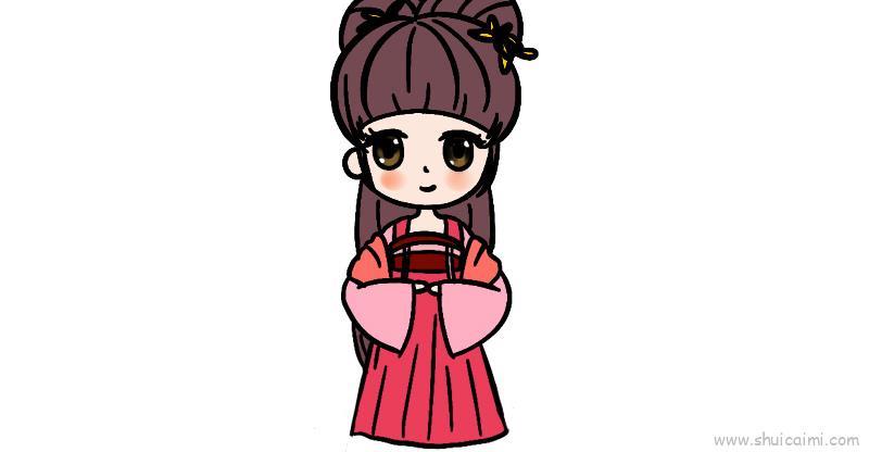 古装美女儿童画怎么画 古装美女简笔画图片大全