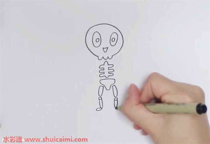 万圣节骨头人怎么画 万圣节骨头人简笔画简单彩色